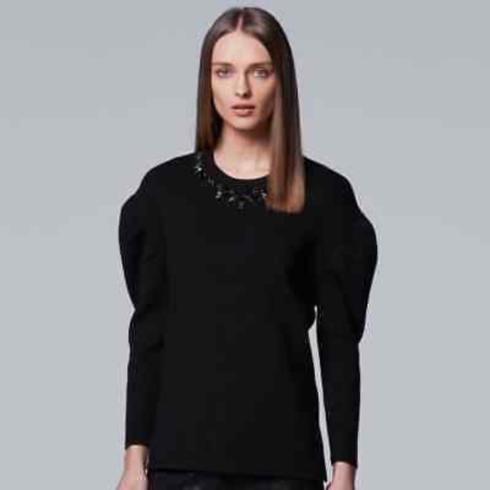 Simply Vera Vera Wang jeweled Black sweater